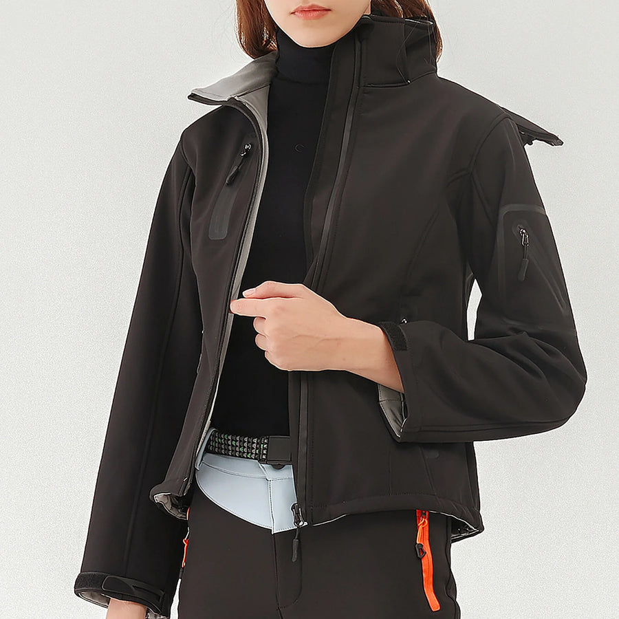 Damen Softshelljacke Wasserabweisend Atmungsaktiv Wärmeisolierend mit Reißverschluss