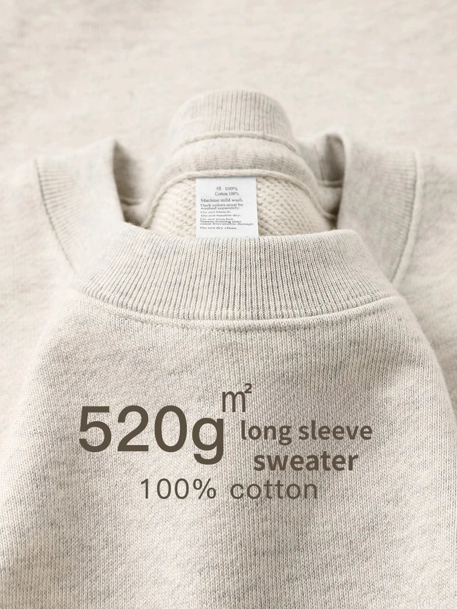 Uniseks sweatshirt met lange mouwen en ronde hals, grijs