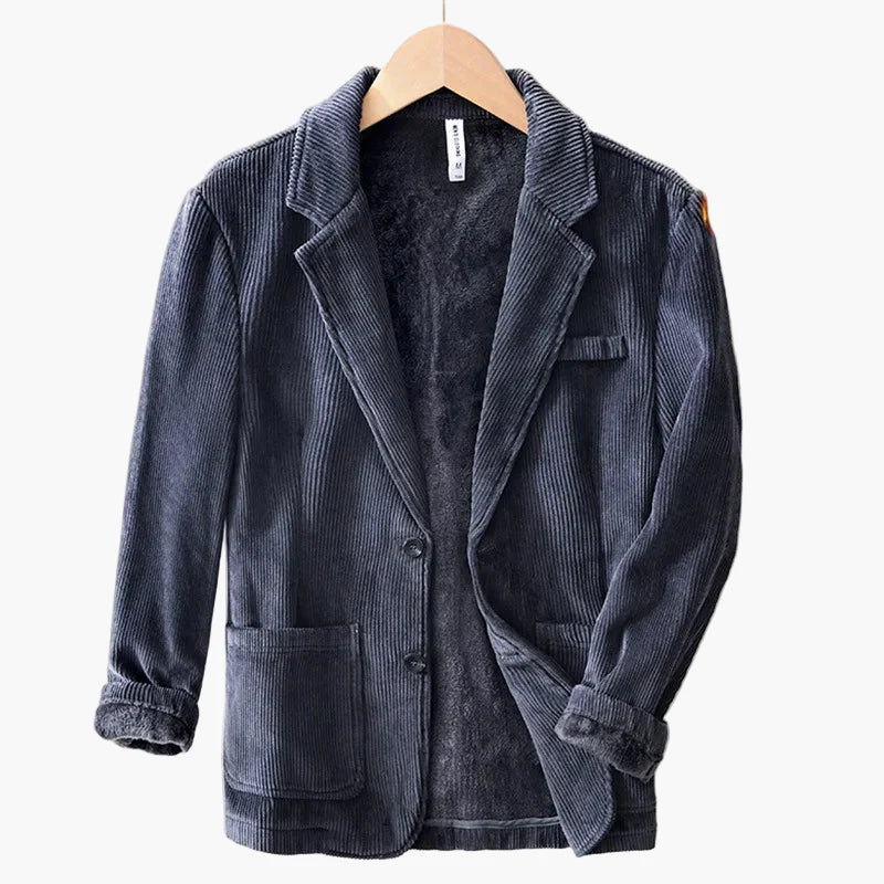 Herren Cord Blazer mit Fleece-Futter – Eleganter Freizeitjacke für Herbst und Winter