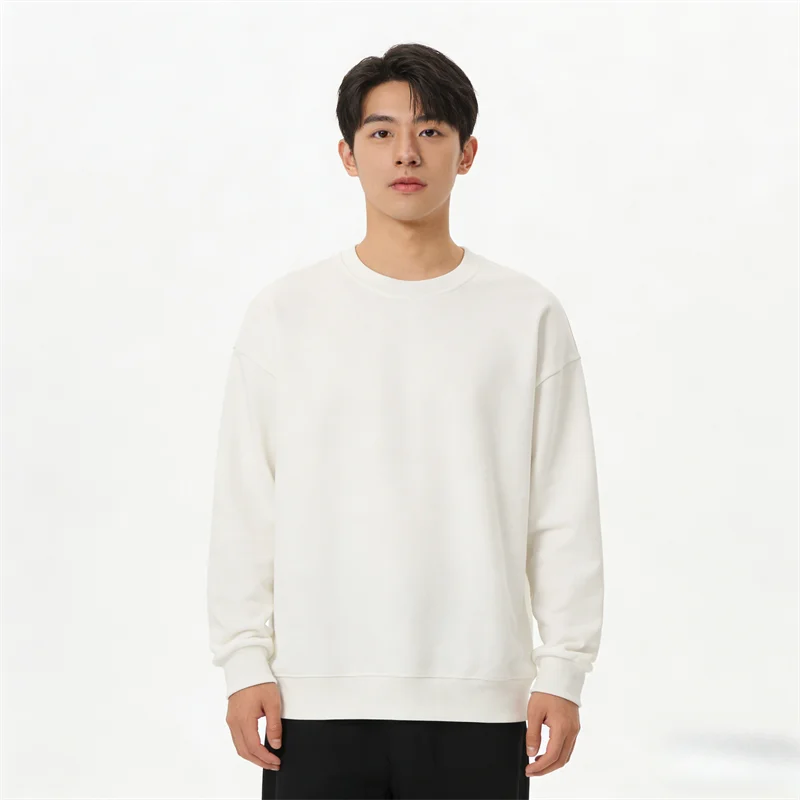 Uniseks basic sweatshirt met ronde hals en lange mouwen, eenvoudig