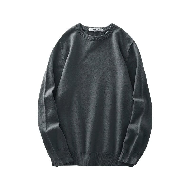 Unisex basic sweater met lange mouwen, ronde hals en fijne brei