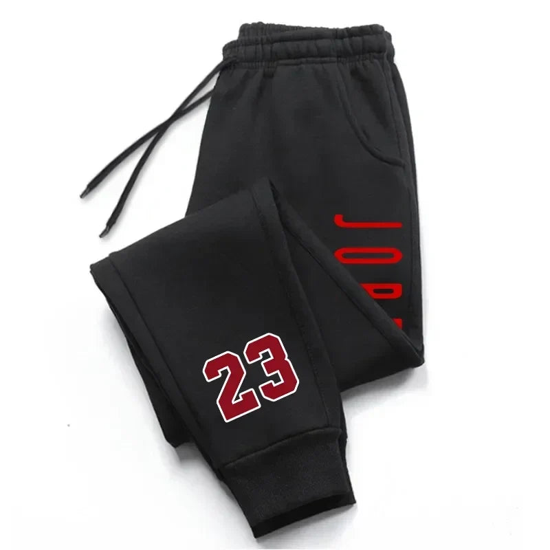 Unisex-joggingbroek met ‘Jord’ en ‘23’-print, trekkoord en boorden
