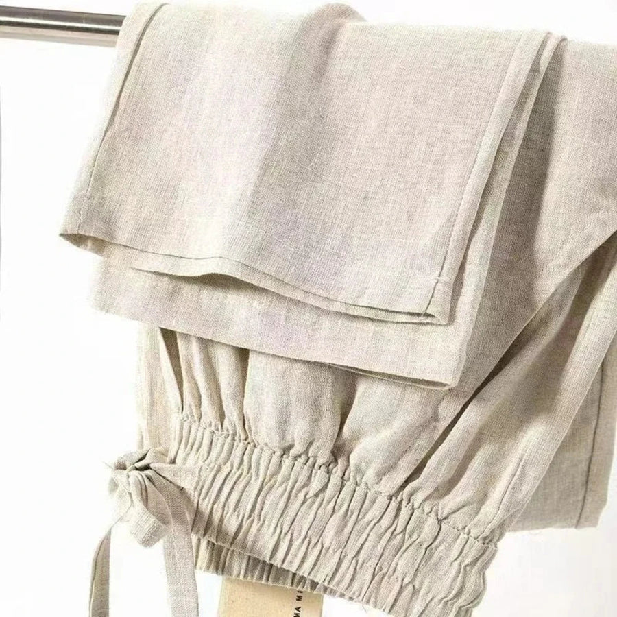 Unisex Leichte Hose mit Gummibund in Weiß