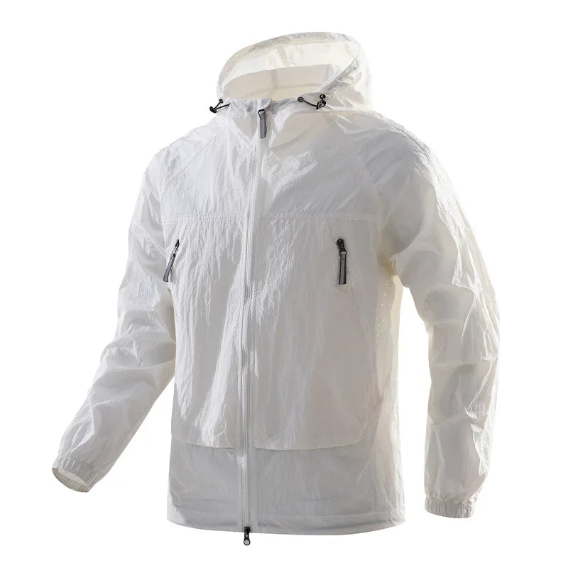 Leichte Kapuzenjacke Unisex Windbreaker mit Reißverschlüssen