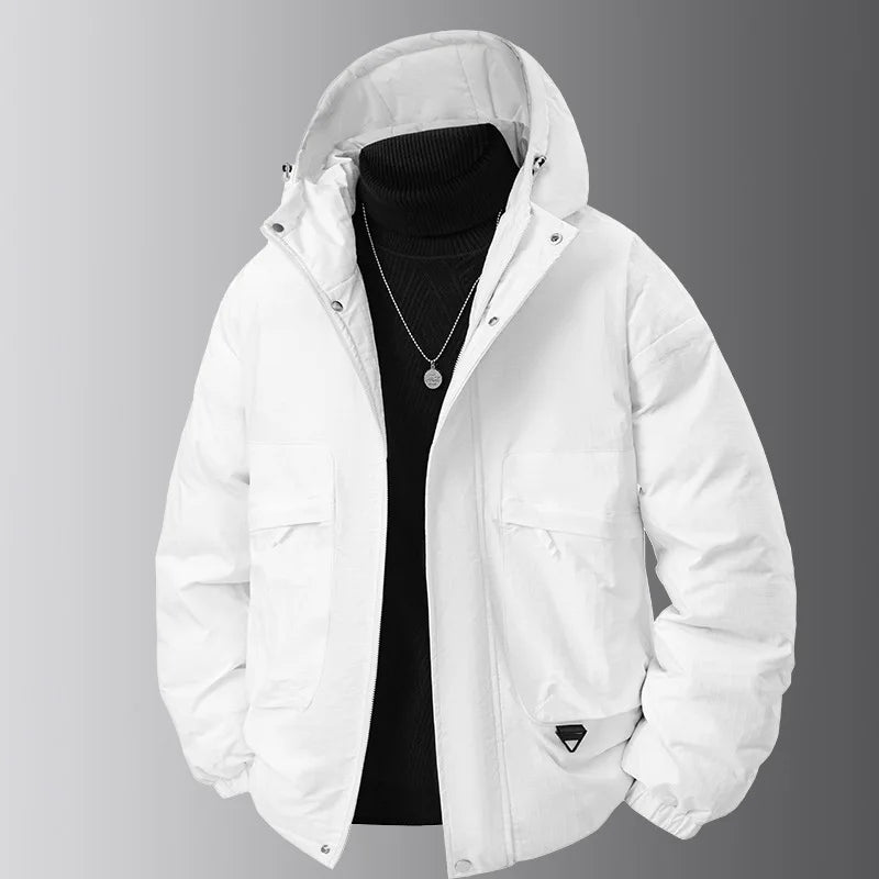 Herren Freizeit Kapuzenjacke mit Textur, Braun