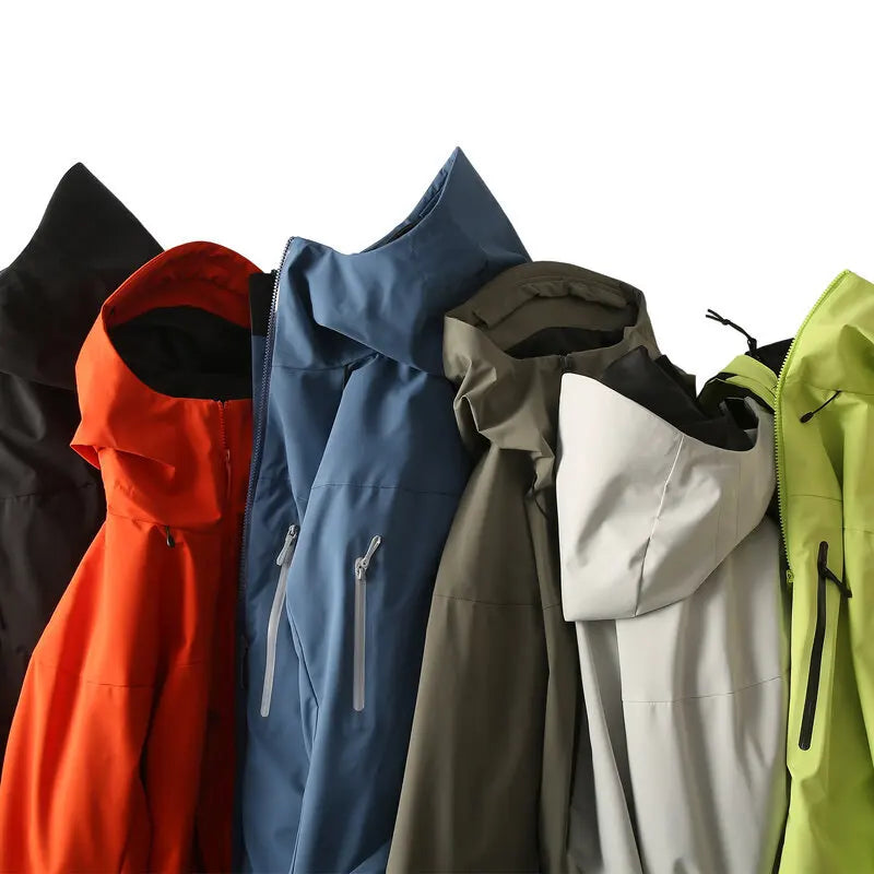Unisex Outdoorjacke mit Kapuze – Funktionsjacke Wetterfest mit Reißverschlusstaschen