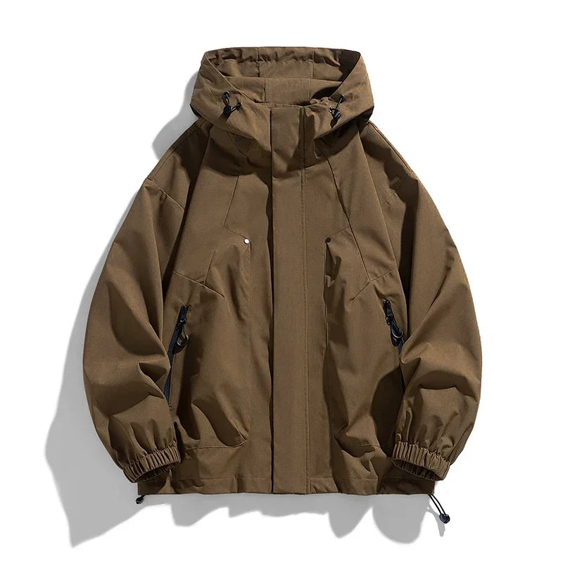 Unisex Kapuzenjacke Freizeitjacke mit Reißverschlusstaschen Schwarz