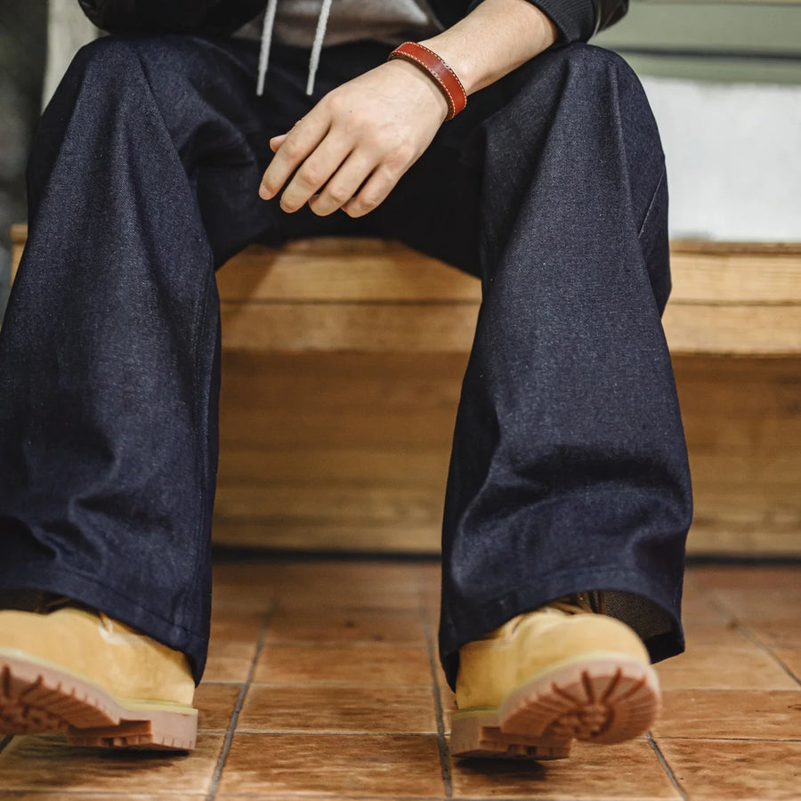 Weite Herren Jeanshose Dunkelblau Gerade Schnitt