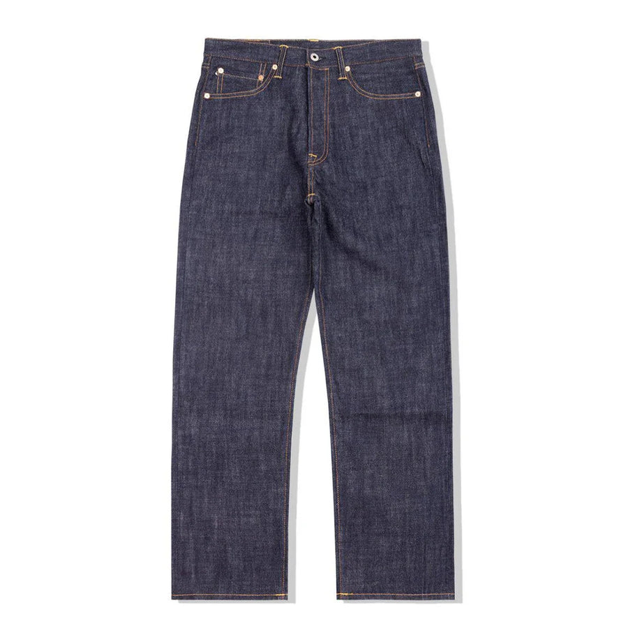 Herenjeans donkerblauw straight fit met contrasterende stiksels