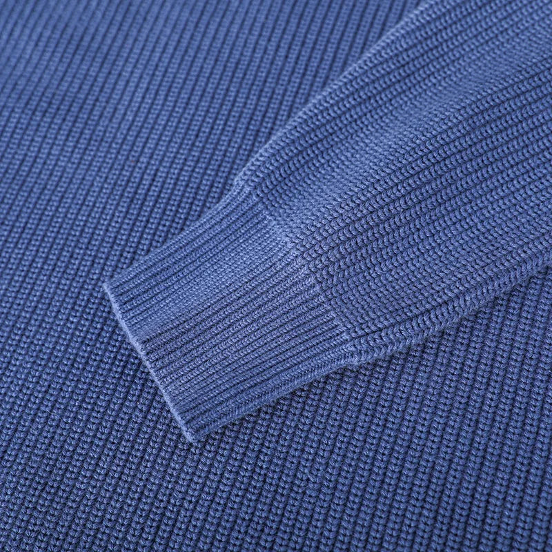 Heren pullover met ronde hals, gebreide pullover, geribbeld, effen kleuren