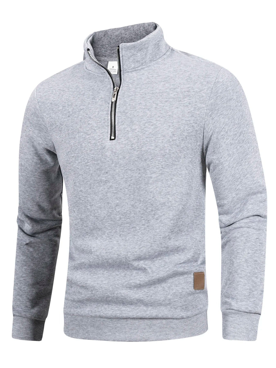 Half-ziptrui voor heren met opstaande kraag, sweatshirt