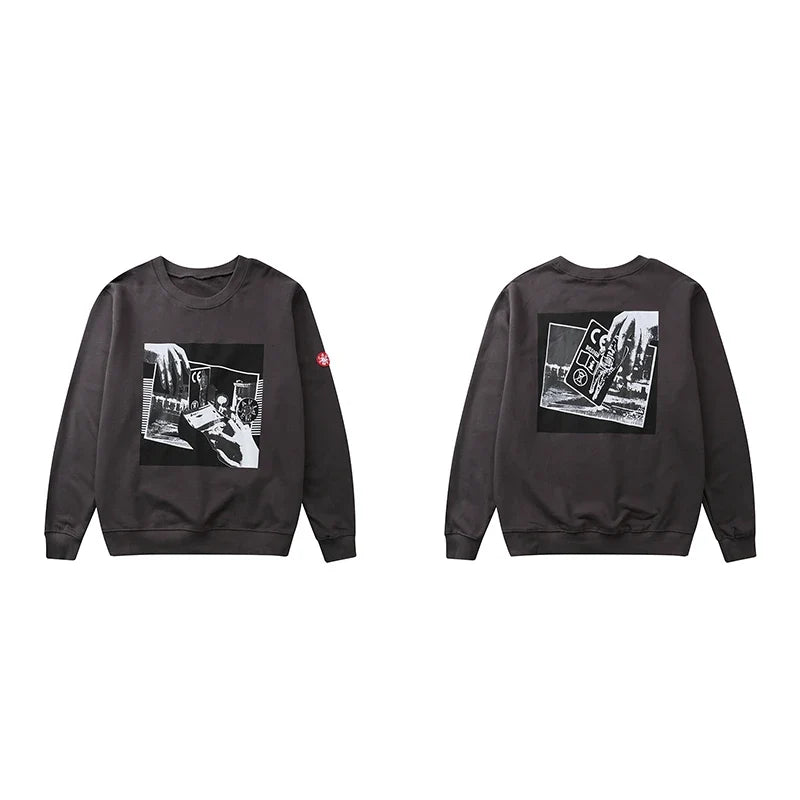 Uniseks sweatshirt met ronde hals en motiefprint
