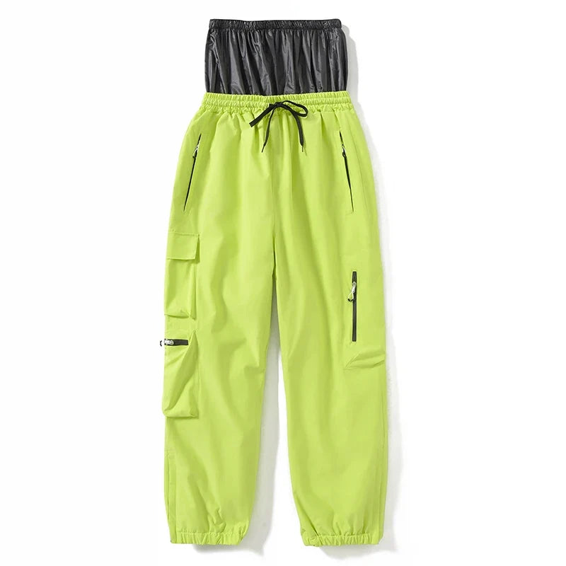 Unisex Cargohose mit elastischem Bund – Schwarz, Pink, Grün, Weiß