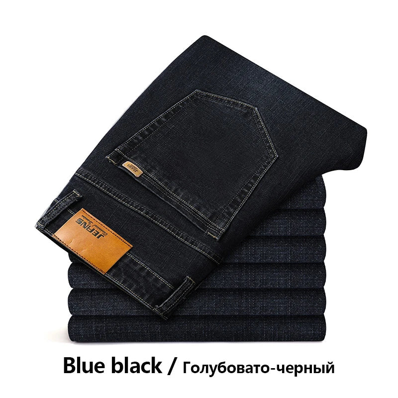 Herenjeans met klassieke pasvorm blauw zwart