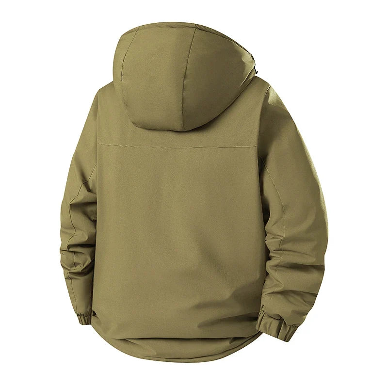 Herren Winterjacke mit Kapuze, mehreren Taschen und robustem Design