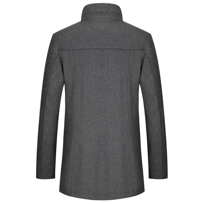 Herren Kurzmantel Jacke mit Stehkragen und aufgesetzten Taschen