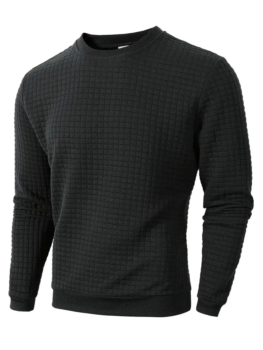 Gestructureerd sweatshirt met ronde hals voor heren, lange mouwen - diverse kleuren