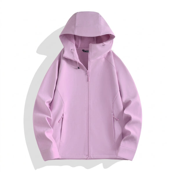 Unisex Kapuzenjacke Reißverschluss Windbreaker Freizeit Sport Lila