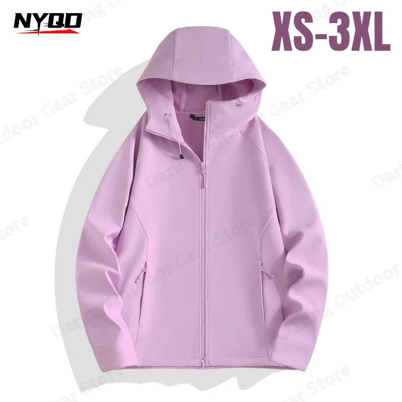 Unisex Kapuzenjacke Reißverschluss Windbreaker Freizeit Sport Lila