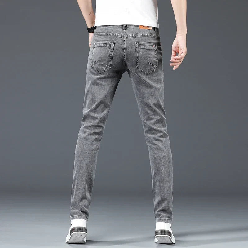 Herren Jeans Hose, Gerade geschnitten, Hellblau oder Grau, Denim-Look