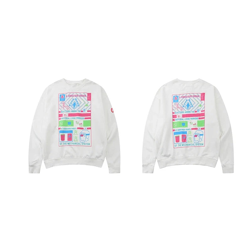Uniseks sweatshirt met ronde hals en motiefprint