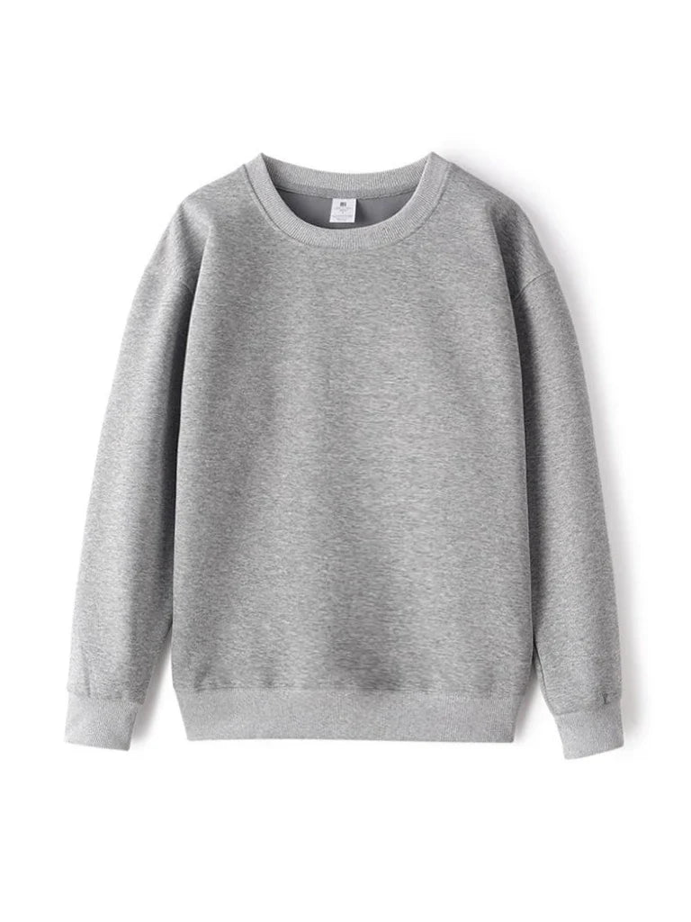 Unisex Basic Rundhals Sweatshirt Langarm Einfarbig