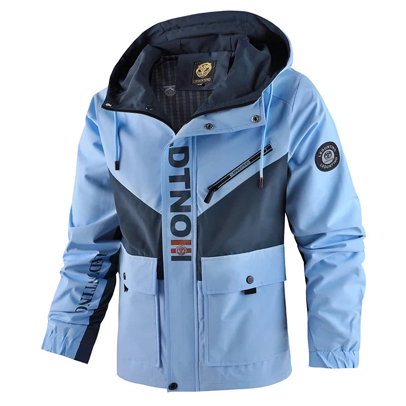 Herren Jacke mit Kapuze & Reißverschluss, mehrfarbig