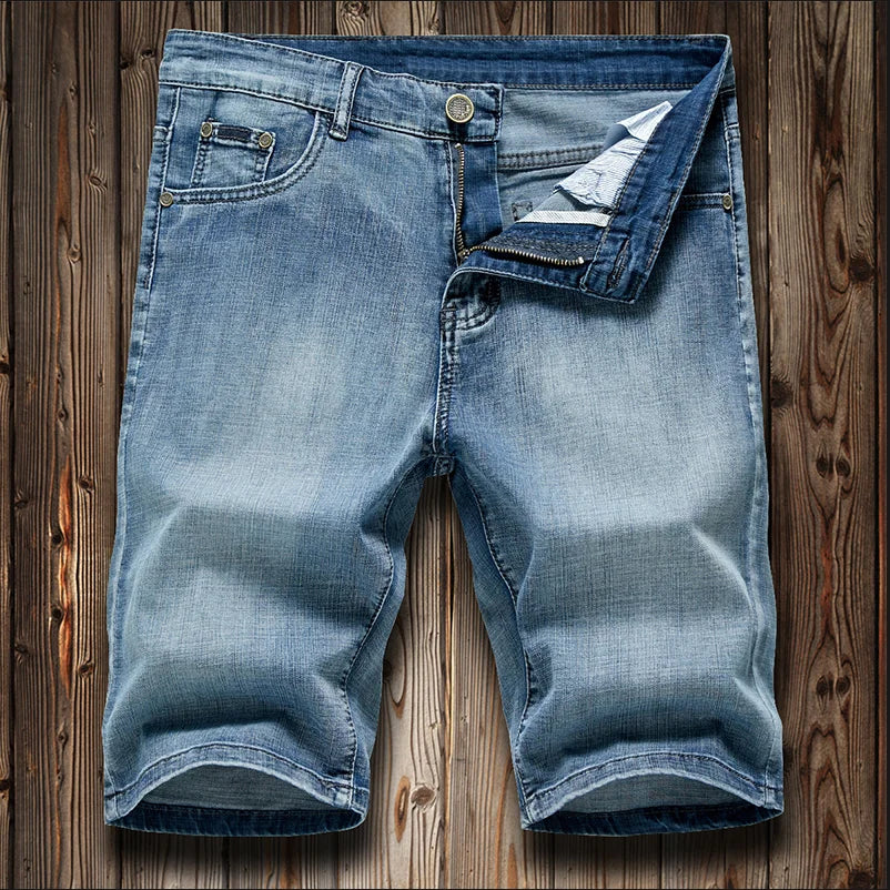Jeansshorts voor heren in casual look met lichte wassing
