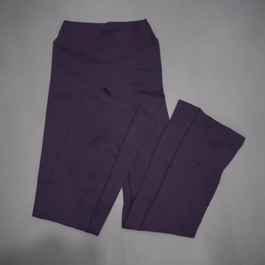 Sportieve bootcutbroek voor dames met hoge taille, elastische yogalegging, zacht