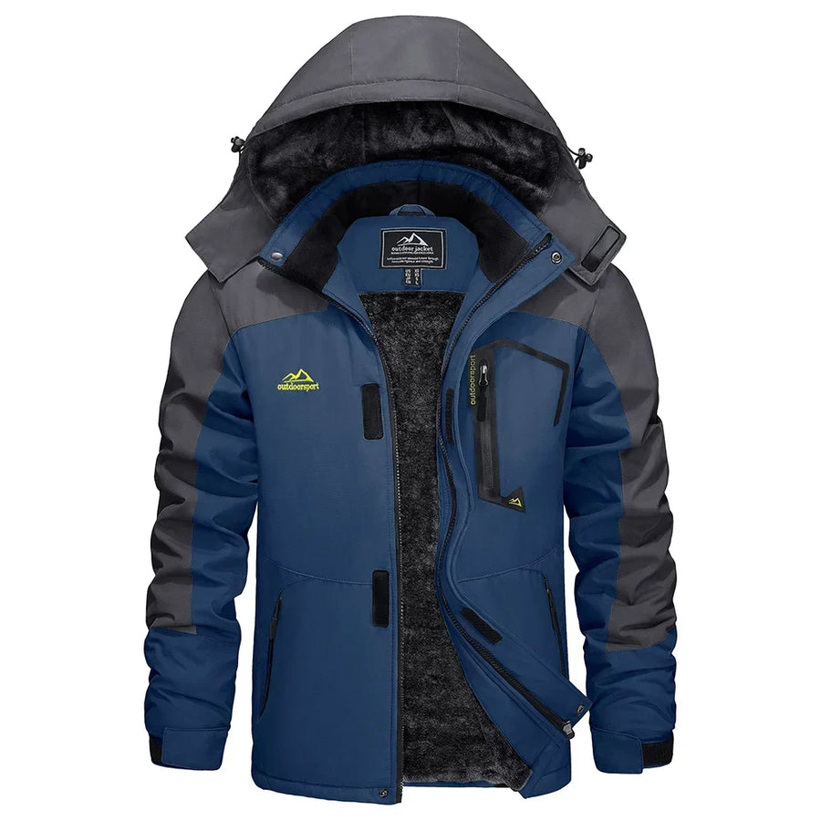 Herren Winterjacke mit Kapuze, gefüttert, atmungsaktiv, outdoor