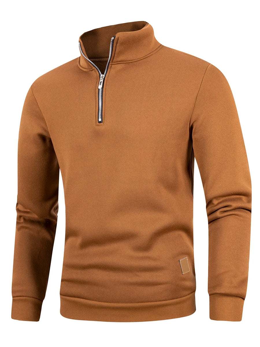 Half-ziptrui voor heren met opstaande kraag, sweatshirt