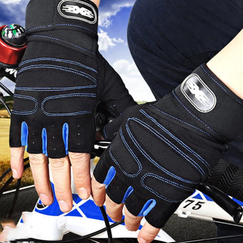 Unisex Fitnesshandschuhe Schwarz Kurzfinger Gewichtheben Training rutschfest mit Handgelenkstütze