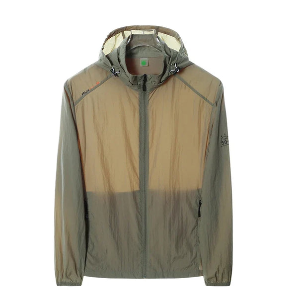Leichte Kapuzenjacke Windbreaker für Herren, atmungsaktiv, mit Reißverschluss