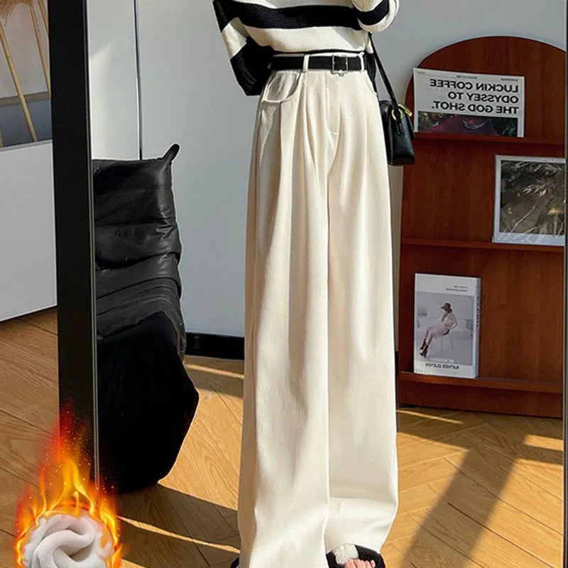 Damen Weite Hose mit hohem Bund – Verschiedene Farben & Fütterungen