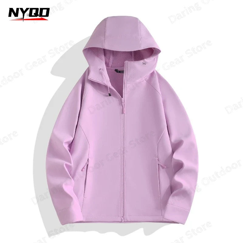 Unisex Kapuzenjacke Reißverschluss Windbreaker Freizeit Sport Lila
