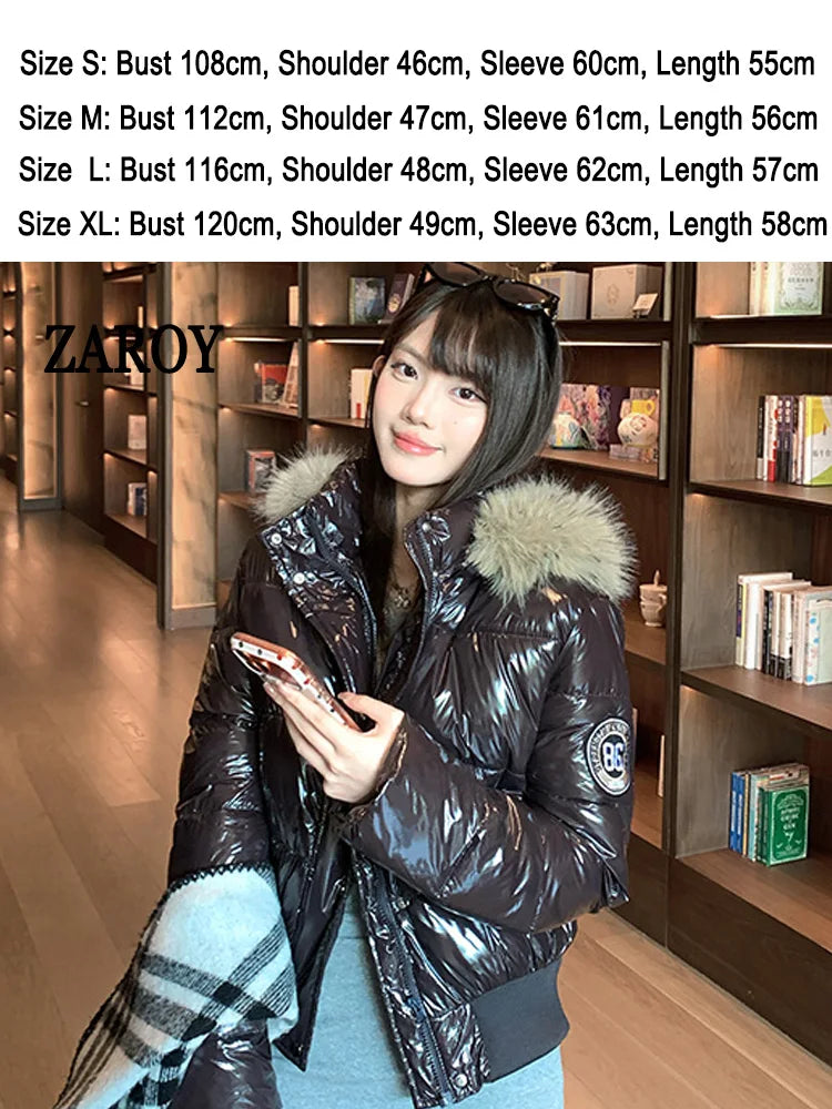 Damen Steppjacke mit Kapuze und Reißverschluss