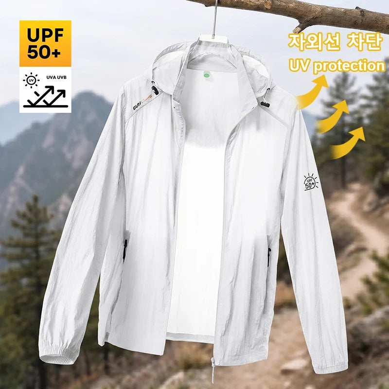 Leichte Kapuzenjacke Windbreaker für Herren, atmungsaktiv, mit Reißverschluss
