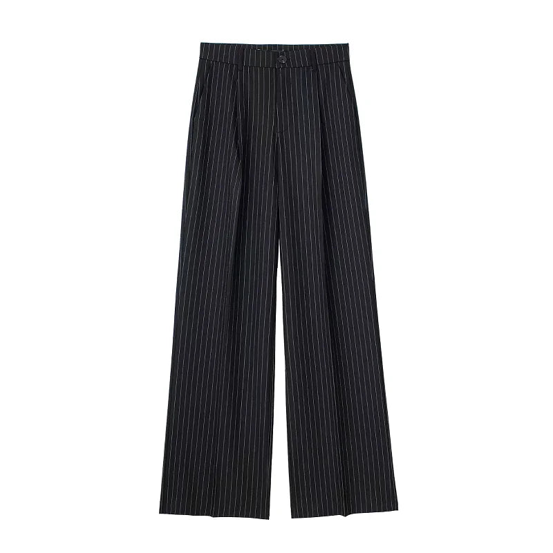 Damen Weite Hose mit hohem Bund – Elegante Plissee-Hosen