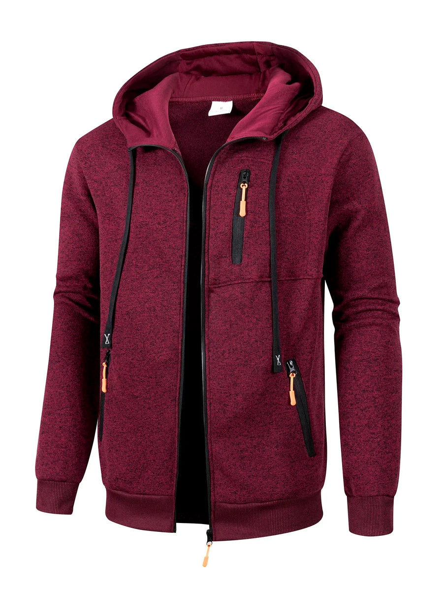 Herren Kapuzenpullover mit Reißverschluss und warmem Futter