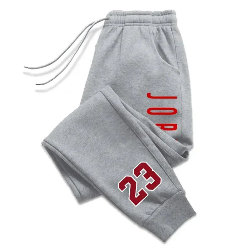 Unisex-joggingbroek met ‘Jord’ en ‘23’-print, trekkoord en boorden