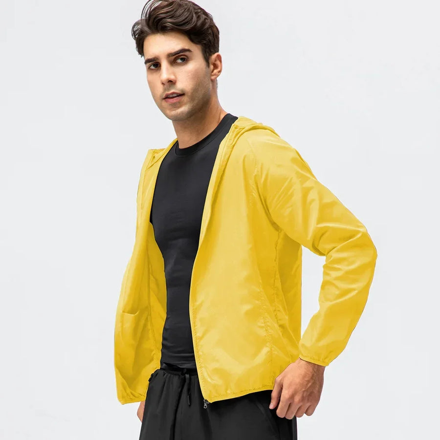 Leichte Kapuzenjacke Windbreaker Faltbar mit Reißverschluss Sportlich Unisex
