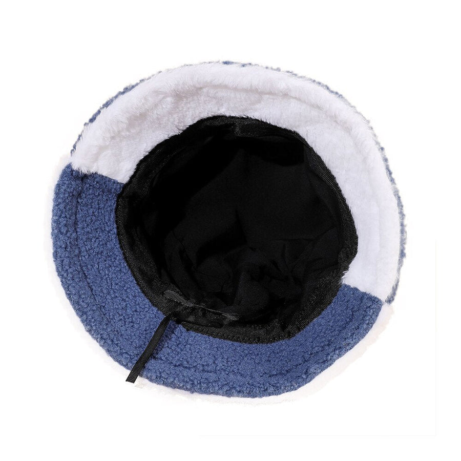 Tweekleurige bucket hat van imitatiebont, zacht gevoerd