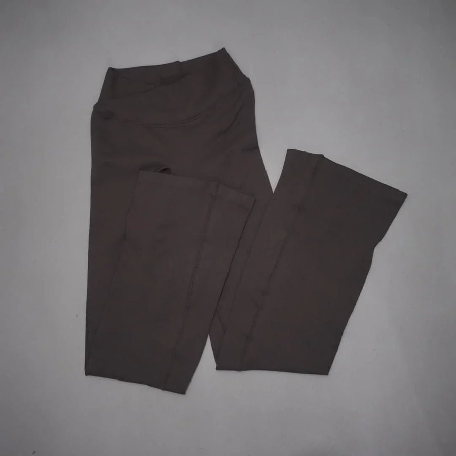 Sportieve bootcutbroek voor dames met hoge taille, elastische yogalegging, zacht