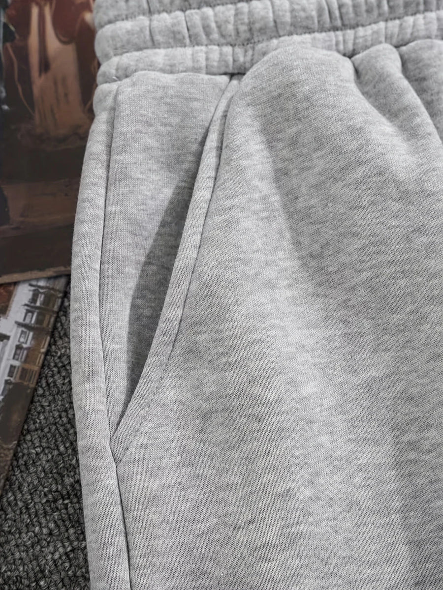 Sportieve grijze damesshorts met trekkoord en zakken
