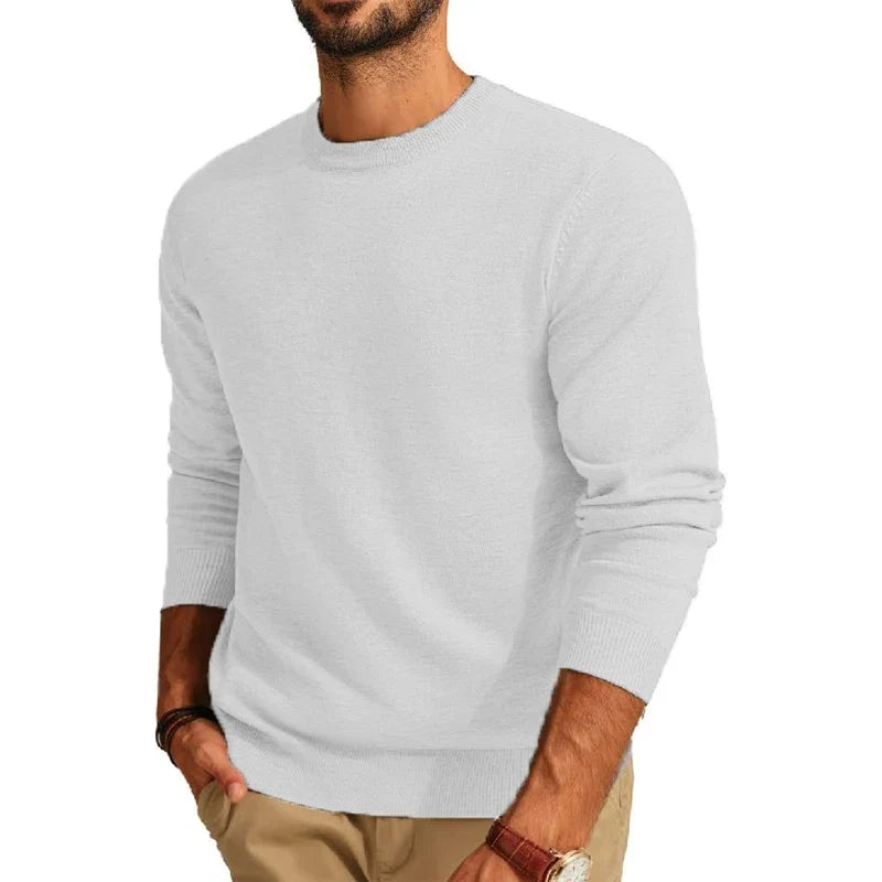 Heren pullover met ronde hals in wijnrood