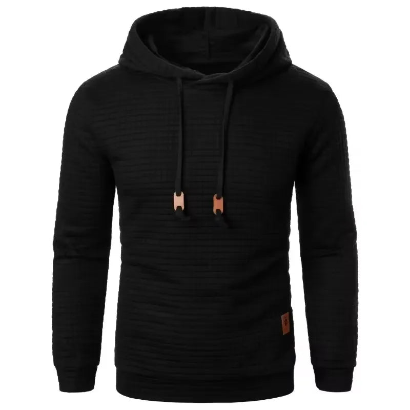 Herenhoodie met structuurpatroon en capuchon