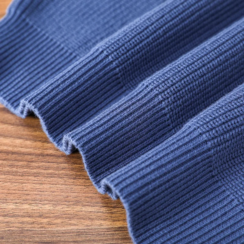 Heren pullover met ronde hals, gebreide pullover, geribbeld, effen kleuren