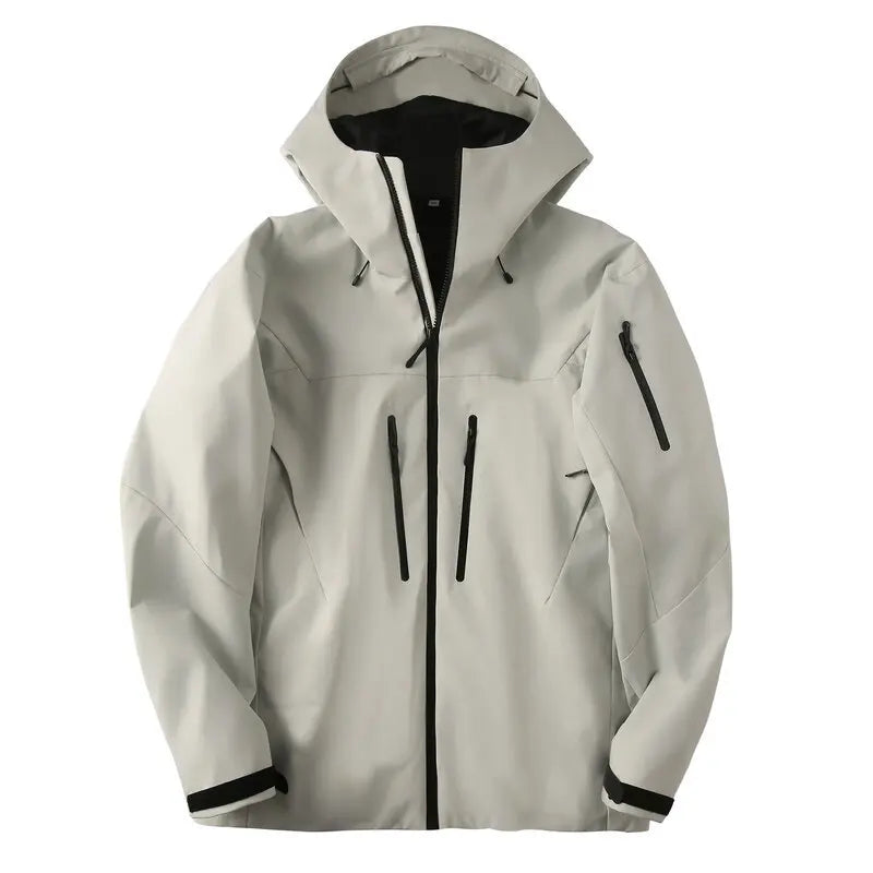 Unisex Outdoorjacke mit Kapuze – Funktionsjacke Wetterfest mit Reißverschlusstaschen