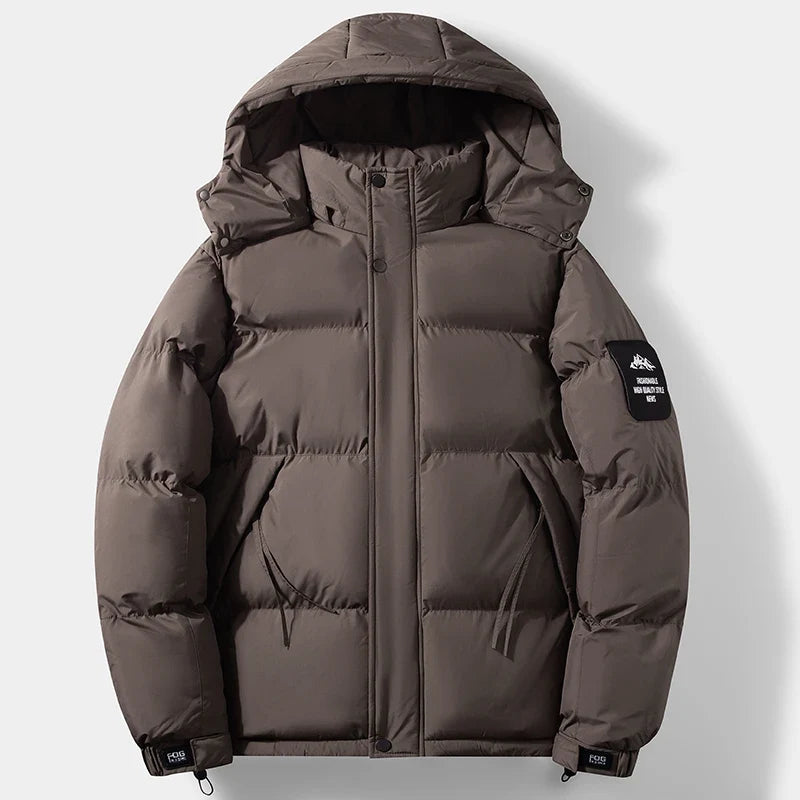 Unisex Winter Steppjacke mit Kapuze und Patches - Warm & Bequem
