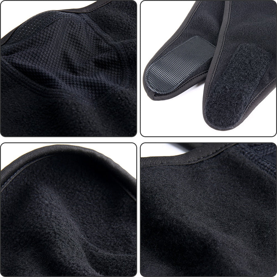 Wintergezichtsmasker zwart grijs, bescherming tegen de kou, warme nekwarmersjaal, skimasker met klittenbandsluiting